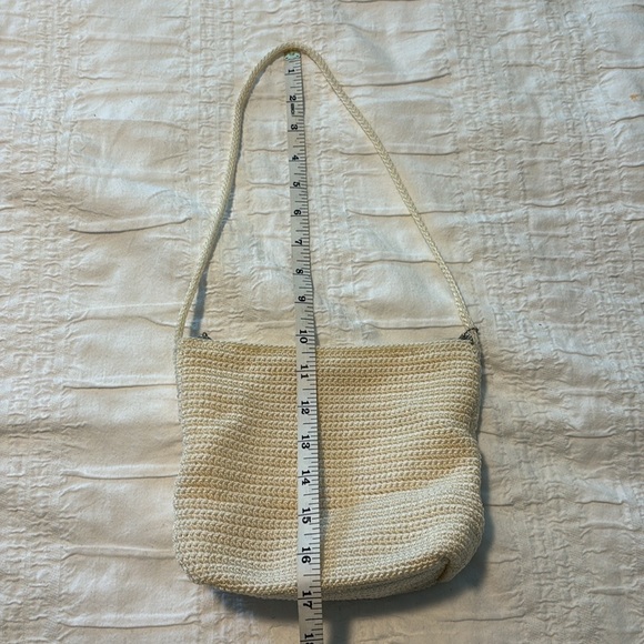 THE SAK woven lined mini purse bag crochet handle interior zippered pocket cream - Picture 15 of 15